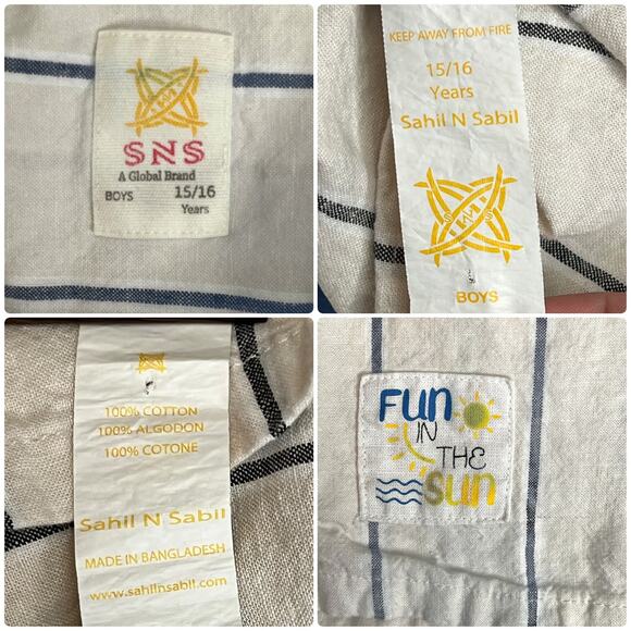 Fun In The Sun - Boys Button-Up Striped Shirt 15/16 Years - By SNS Sahil N Sabil - Picture 16 of 16